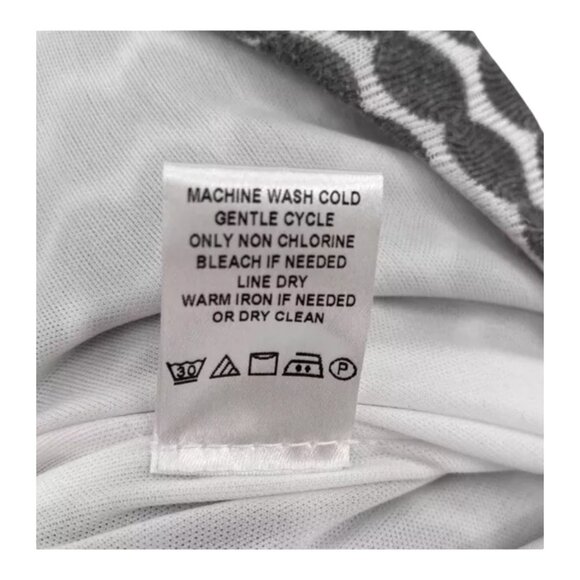 Coldwater Creek Printed Knit Dot Gray Sheath Ruched Work Date Fitted Dress 12 - Picture 8 of 8